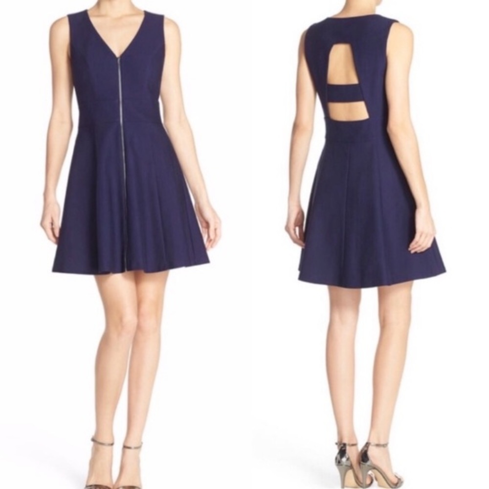 Adelyn Rae Back Cutout Fit & Flare Dress